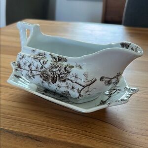 Floral Gravy Boat with Saucer